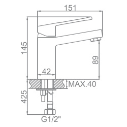 Смеситель для умывальника 35 карт.  LEDEME