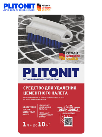 Средство для очистки от остатков  цементного налета  1,0л  PLITONIT