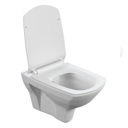 Унитаз подвесной белый CARINA безободковый сиденье дюропласт, микролифт 350х345х535  CERSANIT