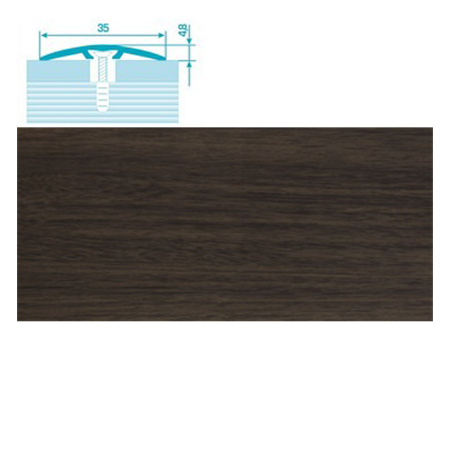 Порог-стык   0,9 * 35мм  скрытый крепеж дуб мокко 061  ЛУКА