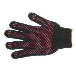 Перчатки вязаные двойные, с ПВХ - точкой  FIBERON