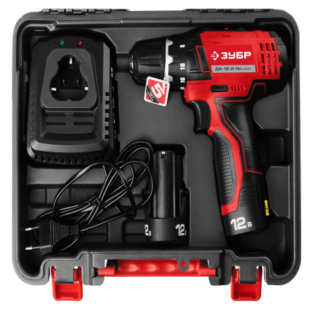 Шуруповерт акк ЗУБР ДА-12-2-Li (12В,2акк,1,5Ач,40Нм,0.96кг)