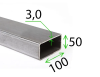 Труба проф 100х  50х  3,0мм  ГОСТ 8645-68