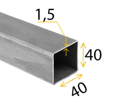 Труба проф   40х  40х  1,5мм   ГОСТ 8639-82