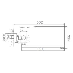 Смеситель ванн.-душ. 35 карт.  LEDEME L-30  нерж, сатин