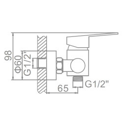 Смеситель для душа 35 карт.  LEDEME  нерж, сатин