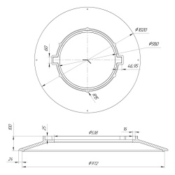 Переходник конусный на колодец с крышкой полимерно-композитной 1,5т ПП  ПОЛИМЕР