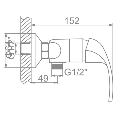 Смеситель для душа 35 карт.  LEDEME