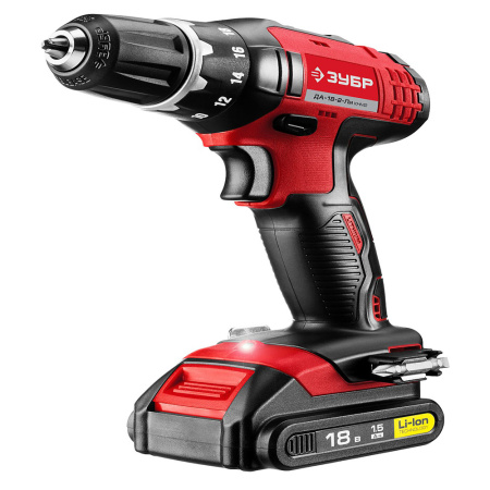 Шуруповерт акк ЗУБР ДА-18-2-Li (18В,2акк,1,5Ач,50Нм,1,15кг)