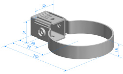 Хомут трубы универсальный 80 мм DOCKE STANDARD белый