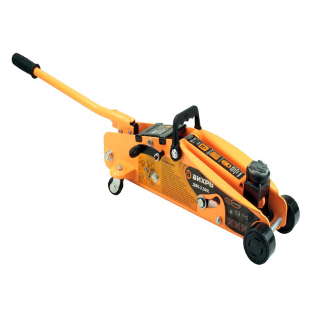 Домкрат гидравлич. подкатной   2,5т  ВИХРЬ (подъём  140–390мм) в кейсе