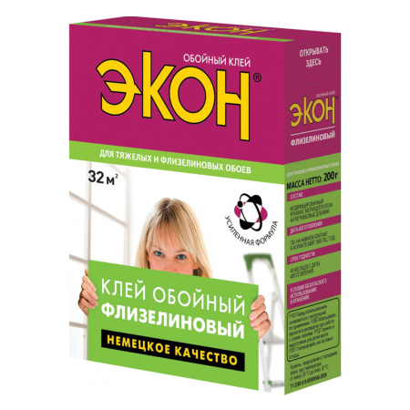 Клей обойный для флизелиновых обоев 200г  ЭКОН