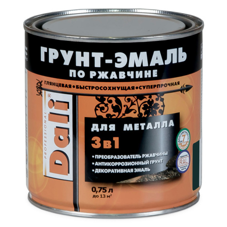 Грунт-эмаль по ржавчине зеленая   0,75л  RAL6029  DALI УЦЕНКА