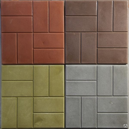 Плитка тротуарная "8 кирпичей" 400х400х50мм цветная