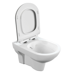 Унитаз подвесной белый CITY сиденье дюропласт, микролифт 370х355х530  CERSANIT