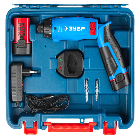 Отвертка аккумуляторная  ЗУБР ЗО-7.2-Ли (7.2В,1.5Ач Li-ion,0-870об/мин,2 скорости,кейс,0.35кг)