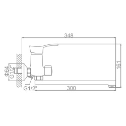 Смеситель ванн.-душ. 35 карт.  LEDEME L-30