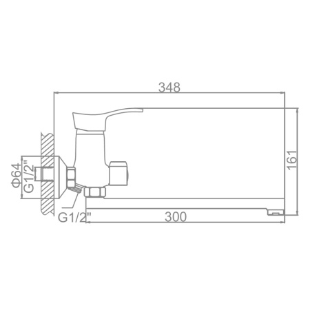 Смеситель ванн.-душ. 35 карт.  LEDEME L-30