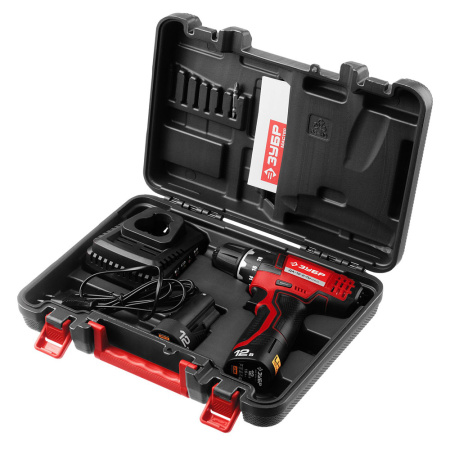 Шуруповерт акк ЗУБР ДА-12-2-Li (12В,2акк,1,5Ач,40Нм,0.96кг)