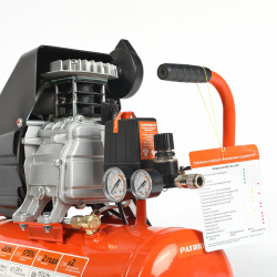 Компрессор воздушный "EURO" 24/240  PATRIOT (1500Вт, 240 л/мин, объем ресивера 24л, раб.дав.8атм)