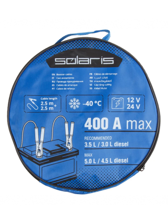 Провода прикуриватели 400А (-40 до + 80 гр.) 2.5м  SOLARIS