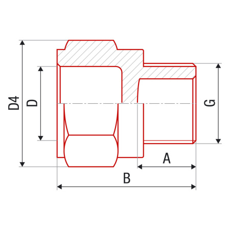 Заглушка с резьбой  1/2" PPR серая  FV-PLAST 