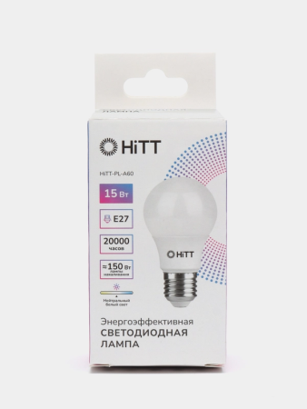 Лампа светодиод 15Вт, 220В, Е27, нейтр (4000К)  HiTT