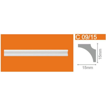 Плинтус пенопластовый С09/15 2м
