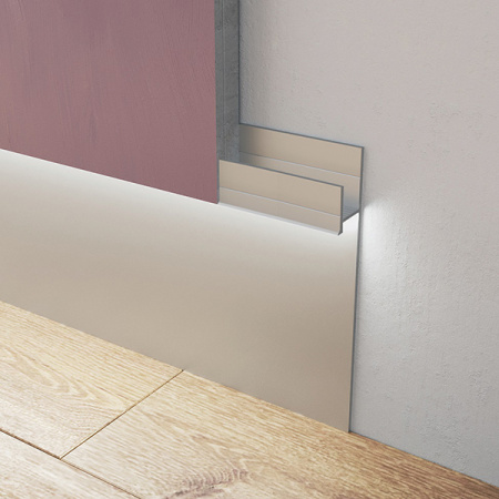 Скрытый плинтус / Теневой профиль Ликорн С-02.2.1 серебристый