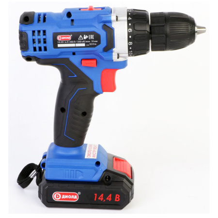 Шуруповерт акк. ДИОЛД ДЭА-14 ЛИ-07 (2акк.2,0 Ач, крут. момент 33Нм)
