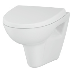 Унитаз подвесной белый PARVA безободковый, сиденье дюропласт, микролифт 345х365х510  CERSANIT