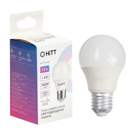 Лампа светодиод 12Вт, 220В, Е27, холод (6500К)  HiTT
