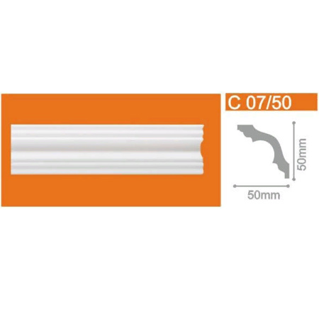 Плинтус пенопластовый С07/50 2м