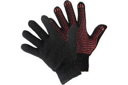 Перчатки вязаные двойные, с ПВХ - точкой  FIBERON