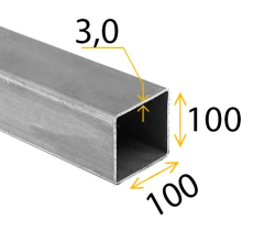 Труба проф 100х100х  3,0мм  ГОСТ 13663-86