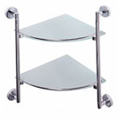 Полка стеклянная угловая 2 уровневая  LEDEME