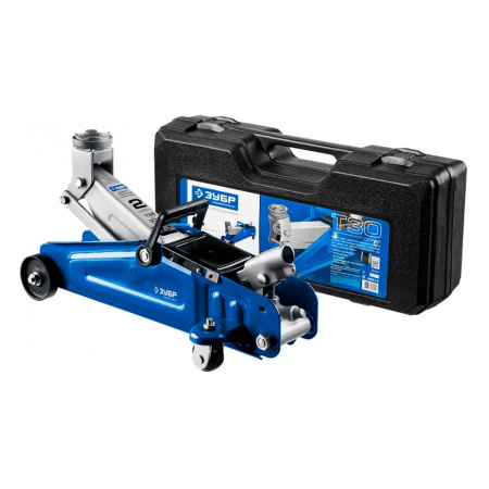 Домкрат гидравлич. подкатной   2,0т  в кейсе ЗУБР Т-30 (подъём  135–330мм)