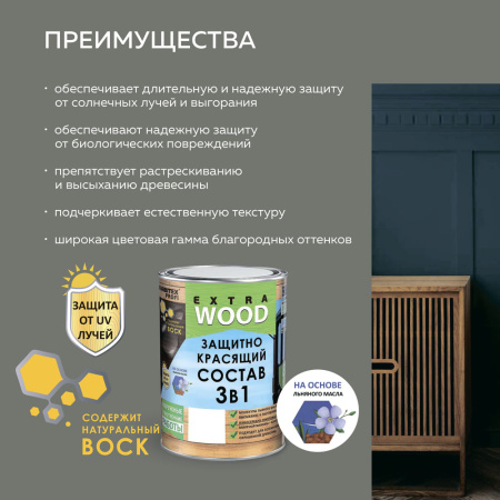 Состав защитный калужница   0,8л  FARBITEX Profi wood EXTRA